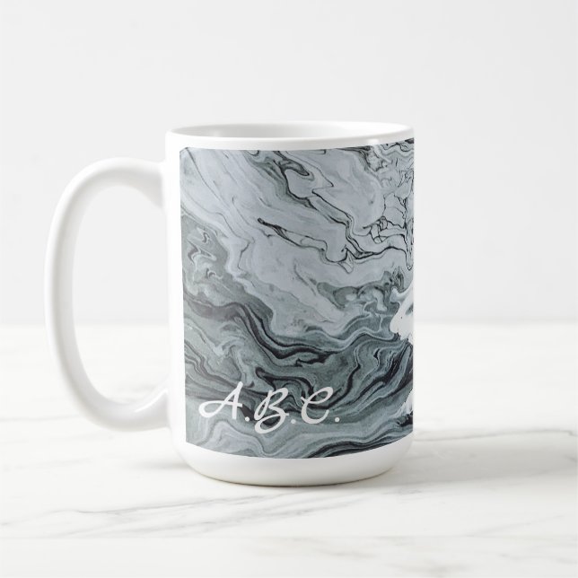 Taza De Café Montaje de líquido gris de mármol "roto" (Izquierda)
