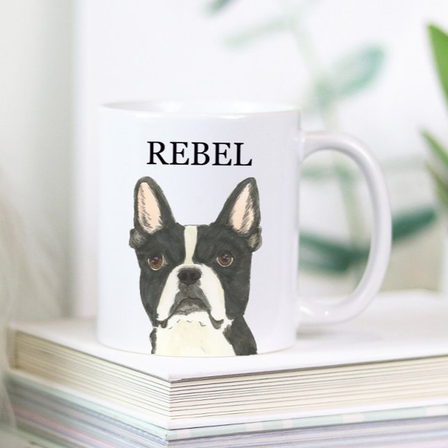 Taza De Café Montaña de bebidas de Boston Terrier personalizada (Subido por el creador)