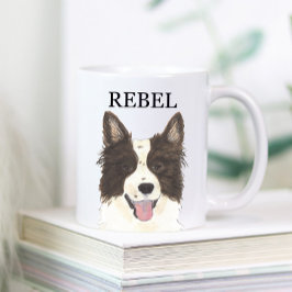Taza De Café Montaña de bebidas de collie de borde personalizad