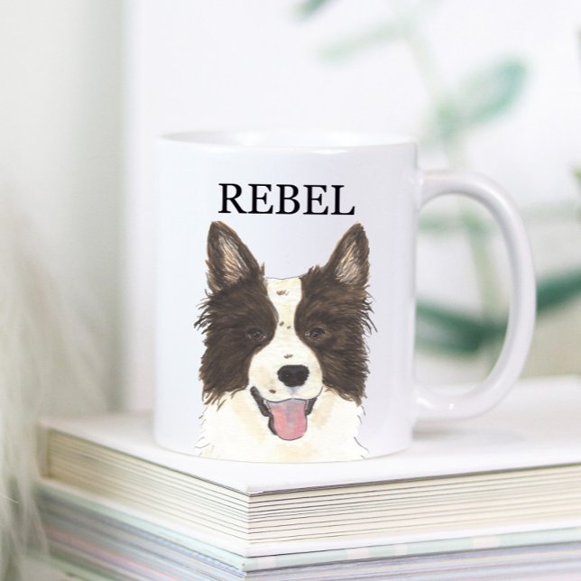 Taza De Café Montaña de bebidas de collie de borde personalizad (Subido por el creador)