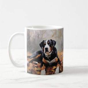 Taza De Café Montaña del Gran Suizo en Otoño Caen Hojas