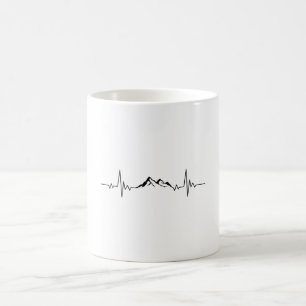 Taza De Café MONTAÑA HEARTBEAT Curioso excursionista Wanderer