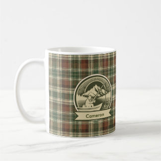 Taza De Café Montaña Lago Barco de Pesca Plaid Oliva Marrón