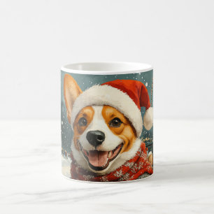 Taza De Café Montaña Rusa de Perro Basenji Navidad