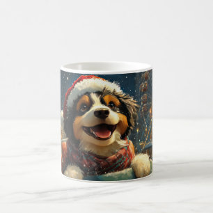 Taza De Café Montaña Rusa De Perro Bernedoodle Navidad 