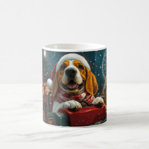 Taza De Café Montaña Rusa Perro Basset Hound Navidad