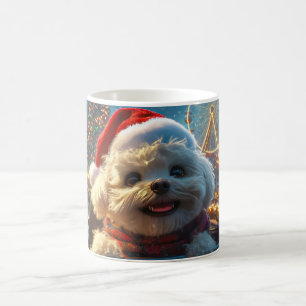 Taza De Café Montaña Rusa Perro Bichon Frise Navidad