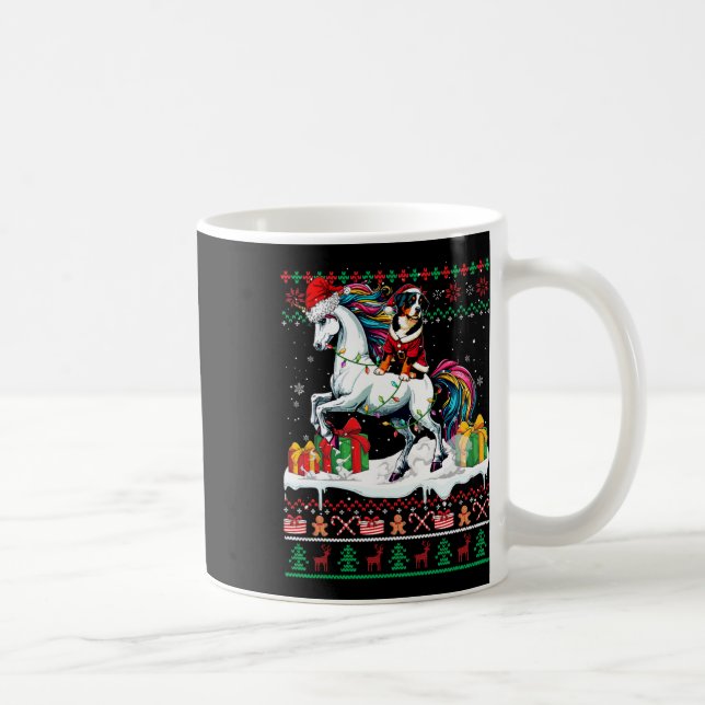 Taza De Café Montaña Santa Entlebucher Riding Unicorn Christma (Derecha)