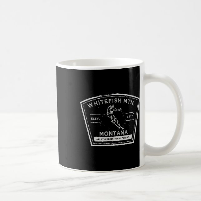 Taza De Café Montaña Whitefish Montana Nieve Esquí (Derecha)