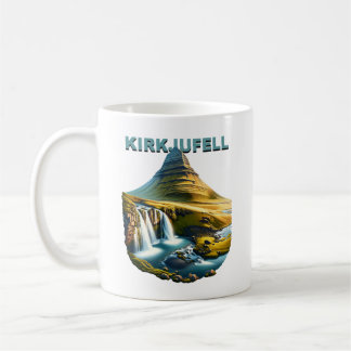 Taza De Café montaña y cascadas Kirkjufell Islandia