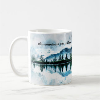 Taza De Café Montañas acuarelas