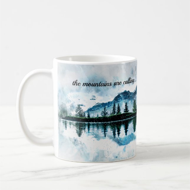 Taza De Café Montañas acuarelas (Izquierda)