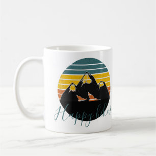 Taza De Café Montañas de puesta de sol retro personalizadas