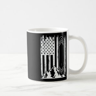 Taza De Café Montañas de snowboard Bandera Americana Deportes d