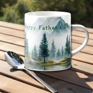 Taza De Café Montañas del campo del Día del Padre Montan pinos