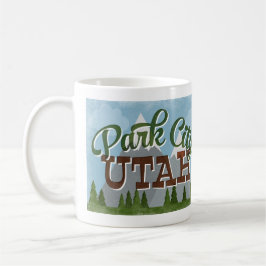 Taza De Café Montañas del Park City Utah Fun Retro Snowy