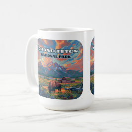 Taza De Café Montañas del parque nacional del Gran Tetón Bison