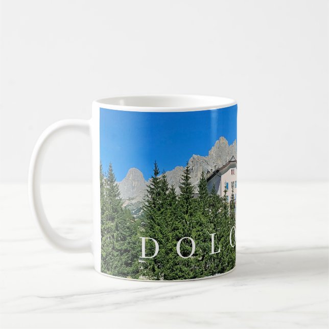 Taza De Café Montañas Dolomitas vistas a la mugre (Izquierda)