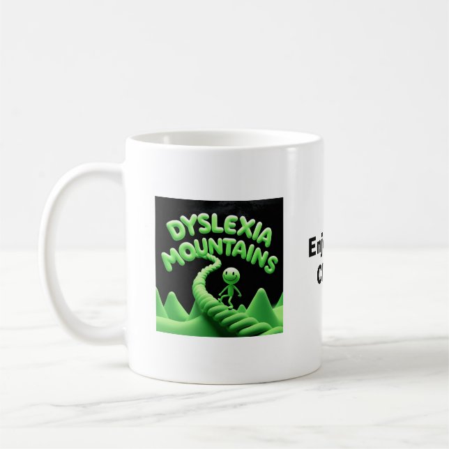 Taza De Café Montañas Dyslexia - Disfruta de la Escalada (Izquierda)