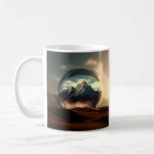 Taza De Café Montañas en un globo de burbujas