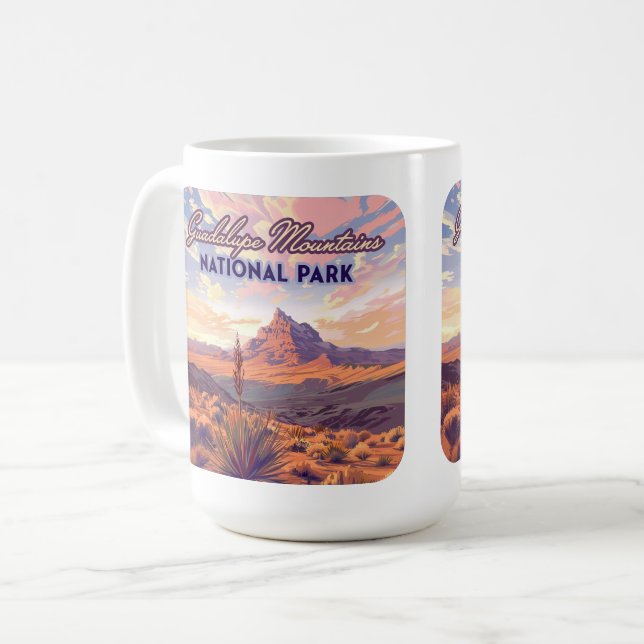 Taza De Café Montañas Guadalupe Parque Nacional El Capitan Texa (Anverso izquierdo)