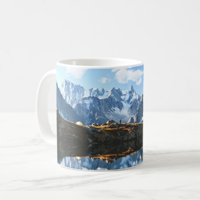 Taza De Café Montañas | Mont Blanc Massif, Francia (Anverso izquierdo)