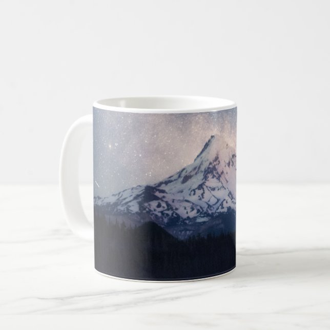 Taza De Café Montañas | Monte Hood Portland, Oregon (Anverso izquierdo)