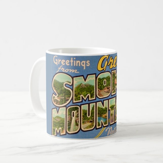 Taza De Café Montañas Retro Great Smoky (Anverso izquierdo)