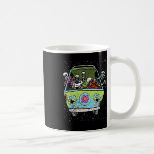Taza De Café Montar Hippie Van Halloween Disfraz Huesos Retro