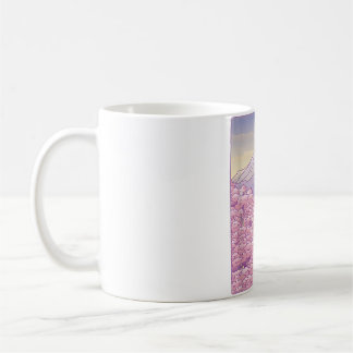 Taza De Café Monte de flores de cerezo japonés en el árbol saku