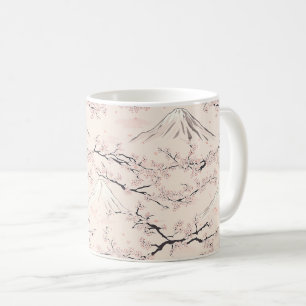 Taza De Café Monte Fuji con flores de cerezo – Japonés