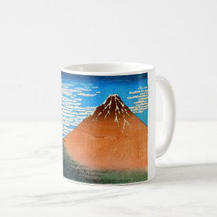 Taza De Café Monte Fuji rojo, Hokusai, Ukiyo-e