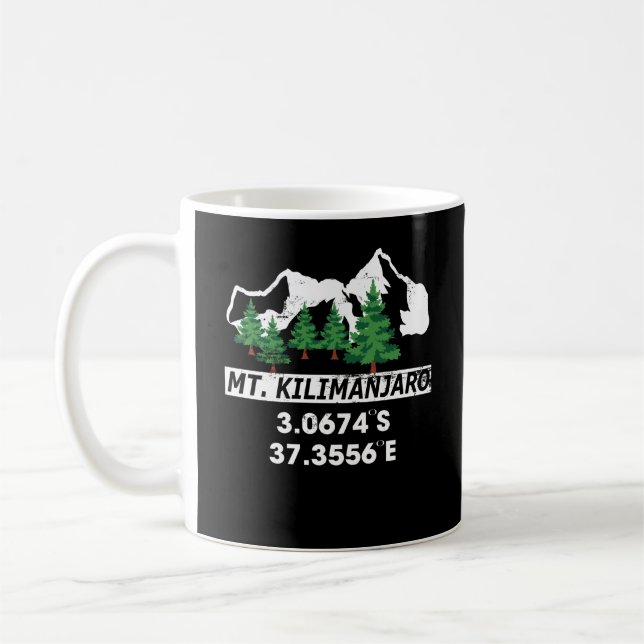 Taza De Café Monte Kilimanjaro con coordenadas GPS (Izquierda)
