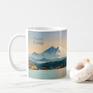 Taza De Café Monte Rainier Lago Washington Pacífico Noroeste