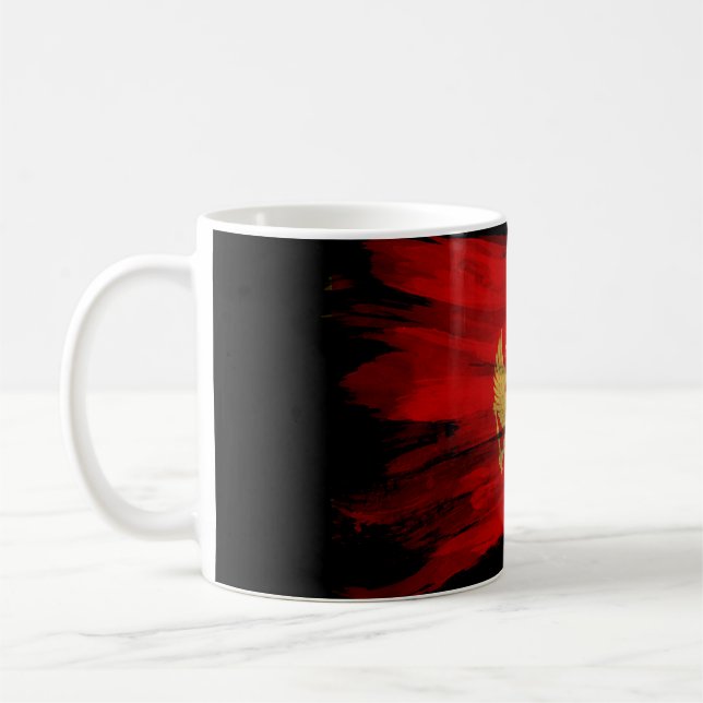 Taza De Café Montenegro flag brush stroke, national flag (Izquierda)