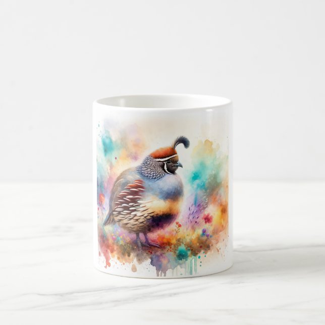 Taza De Café Montezuma Quail AREF755 - Watercolor (Centro)