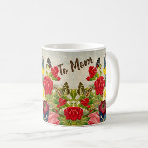 Taza De Café Montón de flores para mamá 