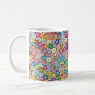 Taza De Café Montones de flores de color