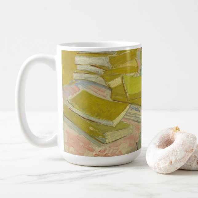 Taza De Café Montones de novelas francesas | Vincent van Gogh (Con donut)