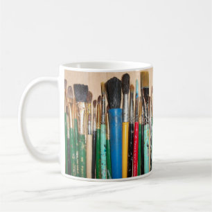 Taza De Café Montones de pinceles coloridos