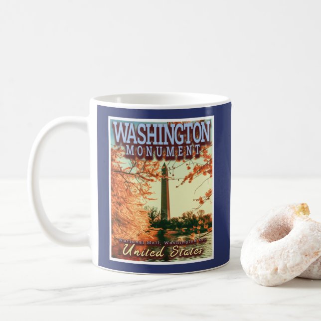 TAZA DE CAFÉ MONUMENTO A WASHINGTON - CENTRO COMERCIAL NACIONAL (Con donut)
