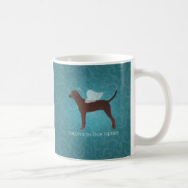 Taza De Café Monumento al Ángel del Mascota Coonhound Redbone