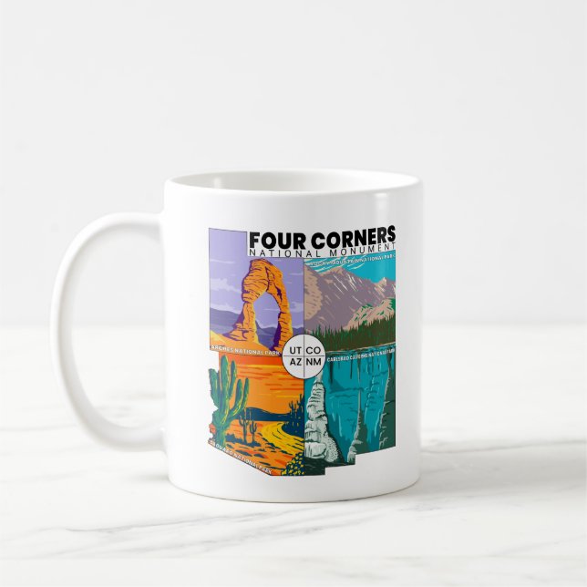 Taza De Café Monumento Nacional de los Cuatro Esquinas con Parq (Izquierda)