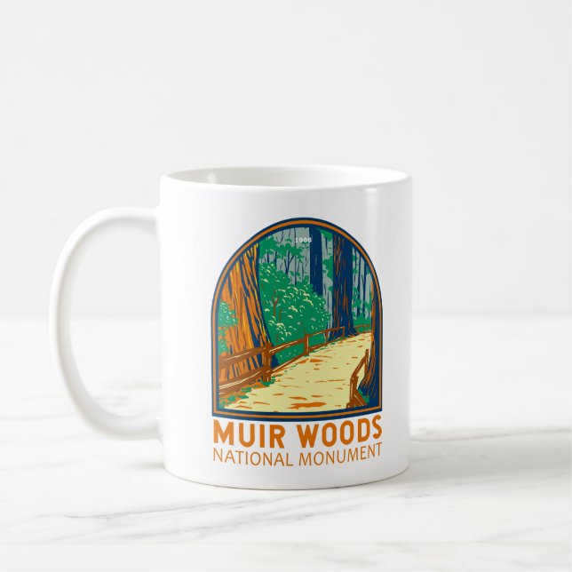 Taza De Café Monumento Nacional Muir Woods Emblem California (Izquierda)