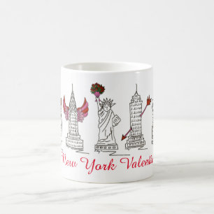 Taza De Café Monumentos de El día de San Valentín de Nueva York