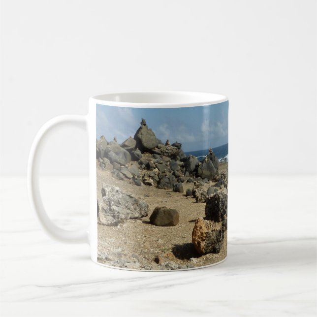 Taza De Café Monumentos de rock en la costa de Aruba (Izquierda)