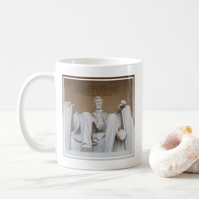 Taza De Café Monumentos | El monumento conmemorativo de Lincoln (Con donut)