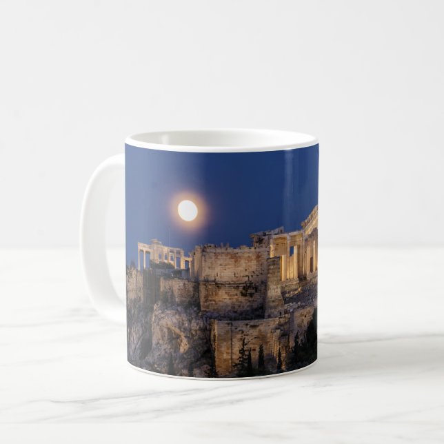 Taza De Café Monumentos | El Partenón Atenas, Grecia (Anverso izquierdo)