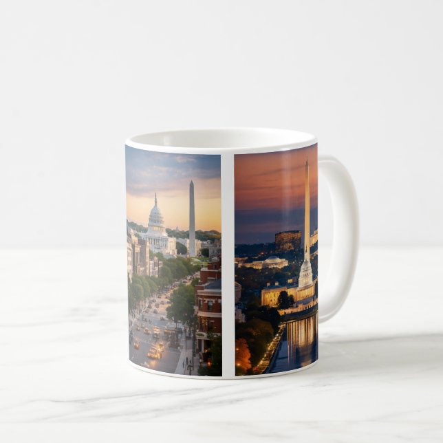 Taza De Café Monumentos en armonía: Washington DC Skyline Magaz (Anverso derecho)