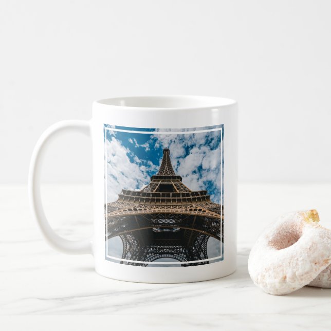Taza De Café Monumentos | Mirando hacia la Torre Eiffel (Con donut)